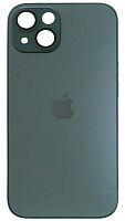 Силиконовый чехол для Apple iPhone 14 матовое стекло с линзами зеленый