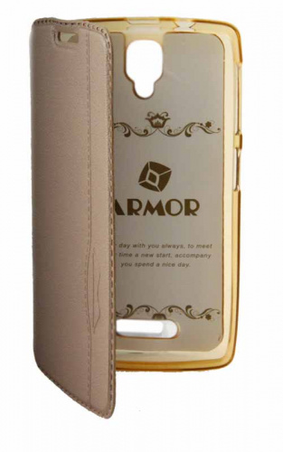 Чехол футляр-книга Armor Case Book для LENOVO A1000, золотой