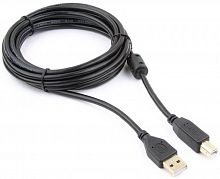 Кабель USB 2.0 Pro Cablexpert CCF-USB2-AMBM-10, AM/BM, 3м, экран, феррит.кольцо, черный, пакет