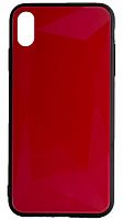 Силиконовый чехол Abstraction Glass для Apple iPhone XS Max стеклянный красный