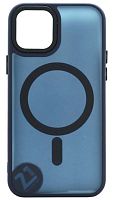 Силиконовый чехол MagSafe для Apple iPhone 12/12 Pro матовый синий
