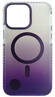 Силиконовый чехол для Apple iPhone 14 Pro Max Matte case градиент с MagSafe фиолетовый