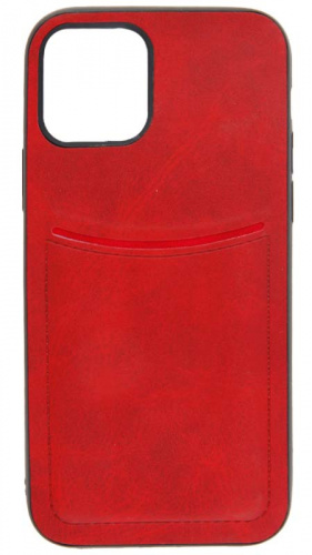 Силиконовый чехол iLevel для Apple Iphone 11 Pro кожа с визитницей красный