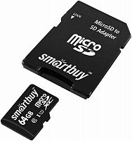 64GB карта памяти MicroSDXC class10 UHS-1 Smart Buy +SD адаптер