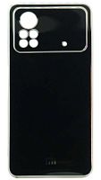 Силиконовый чехол для Xiaomi Poco X4 Pro глянцевый с окантовкой черный