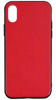 Силиконовый чехол для Apple iPhone X/XS стеклянный красный