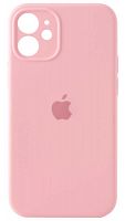 Силиконовый чехол Soft Touch для Apple iPhone 12 mini с защитой камеры светло-розовый
