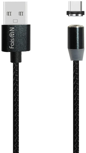 Кабель USB - Type-C FaisON HU40A Magnetic Adsorption 1.0м 2.1A чёрный