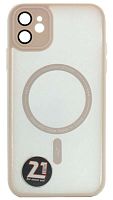 Силиконовый чехол для Apple iPhone 11 magsafe с защитой камеры розовый