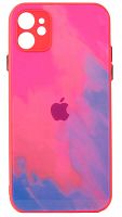 Силиконовый чехол для Apple iPhone 11 стеклянный краски красный