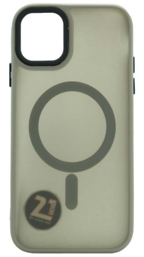Силиконовый чехол MagSafe для Apple iPhone 11 матовый титан