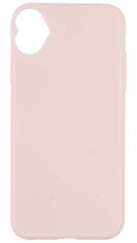 Силиконовый чехол для Apple iPhone XR с вырезом-сердечком светло-розовый