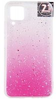 Силиконовый чехол для Huawei P40 Lite/Nova 6SE с блестками прозрачно-розовый градиент