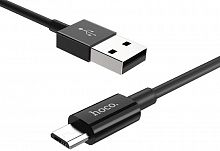 Кабель USB - микро USB HOCO X23 Skilled 1.0м круглый 2.1A силикон чёрный