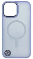 Силиконовый чехол MagSafe для Apple iPhone 13 Pro Max хром с глянцевой камерой сиреневый