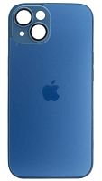 Силиконовый чехол для Apple iPhone 14 AG Glass матовое стекло синий