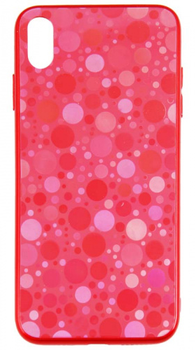 Силиконовый чехол для Apple iPhone XS Max стеклянный диско красный
