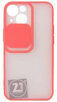 Силиконовый чехол для Apple iPhone 13 mini с защитой камеры хром красный
