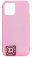 Силиконовый чехол для Apple iPhone 12 неоновый розовый
