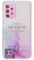 Силиконовый чехол для Samsung Galaxy A32/A325 water ink сиреневый
