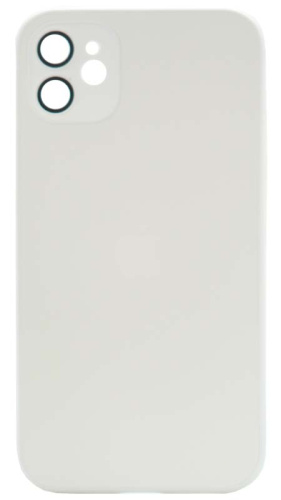 Силиконовый чехол для Apple iPhone 11 матовое стекло с линзами белый