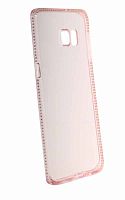 Силиконовый чехол ShenGo для SAMSUNG Galaxy S6 Edge Plus G928 со стразами прозрачно-розовый