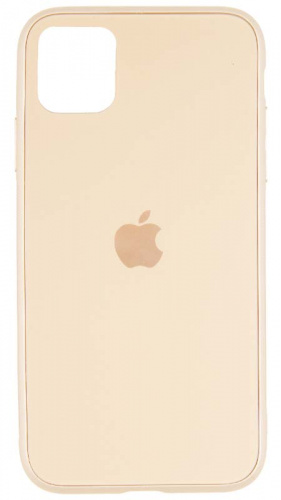 Силиконовый чехол для Apple iPhone 11 Pro Max стеклянный матовый золотой