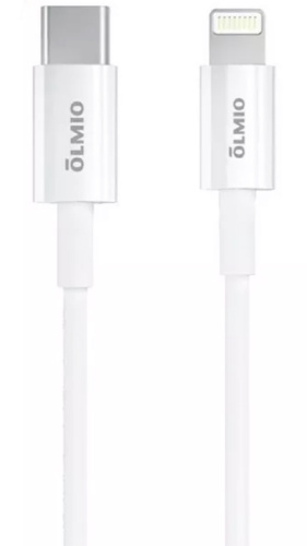 Кабель USB2.0, Type-C - Lightning, 2м, белый, OLMIO