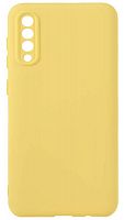 Силиконовый чехол Soft Touch для Samsung Galaxy A50/A505 с защитой камеры желтый
