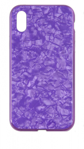 Силиконовый чехол 360 градусов для Apple iPhone X/XS стеклянный фиолетовый