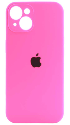 Силиконовый чехол Soft Touch для Apple iPhone 14 с защитой камеры лого ярко-сиреневый