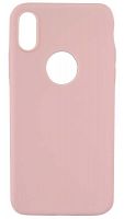 Силиконовый чехол для Apple iPhone X/XS с вырезом ультратонкий розовый