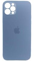 Силиконовый чехол для Apple iPhone 12 Pro матовое стекло голубой