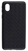 Силиконовый чехол для Samsung Galaxy A01 Core/A013 плетеный чёрный