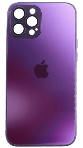 Силиконовый чехол для Apple iPhone 12 Pro Max стекло градиентное фиолетовый