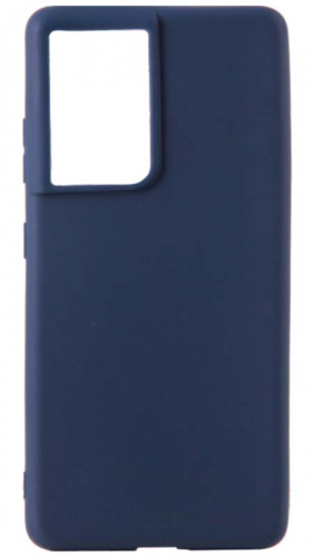 Силиконовый чехол для Samsung Galaxy S21 Ultra матовый синий
