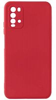 Силиконовый чехол для Xiaomi Redmi 9T матовый с защитой камеры красный