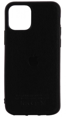 Силиконовый чехол для Apple iPhone 11 Pro кожа с лого чёрный