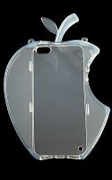 Силиконовый чехол для Apple iPhone 5 "Яблоко" (с ремешком на плечо белый)