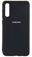 Силиконовый чехол для Samsung Galaxy A50/A505 с лого черный