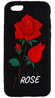 Силиконовый чехол для Apple iPhone 6/6S Фигурный роза чёрный