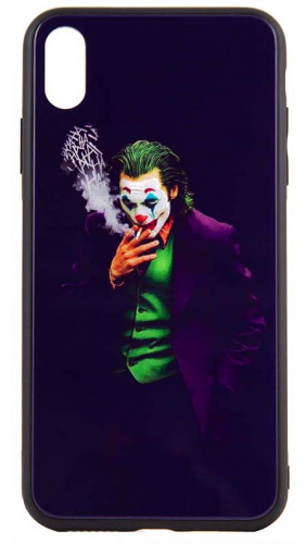 Силиконовый чехол для Apple iPhone XS Max стеклянный Джокер