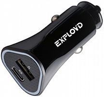 АЗУ 1 USB Type-C Exployd EX-Z-1130, RASH, 3.0A, пластик, 18Вт, PD черный
