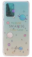 Силиконовый чехол для Samsung Galaxy A72/A725 космос голубой градиент