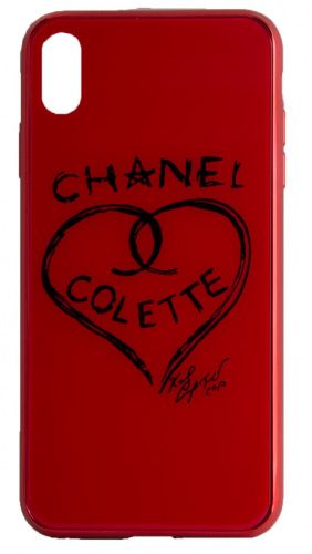 Силиконовый чехол для Apple iPhone XS Max стеклянный Colette красный