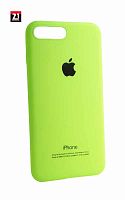 Силиконовый чехол для Apple iPhone 7 Plus/8 Plus с яблоком салатовый