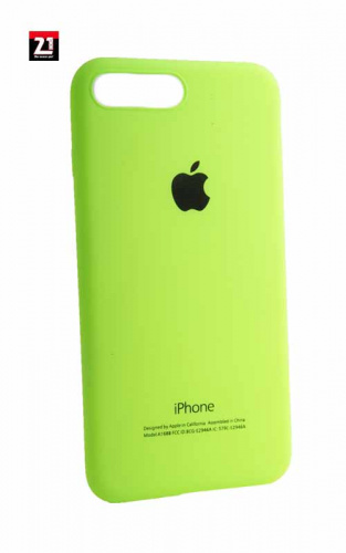 Силиконовый чехол для Apple iPhone 7 Plus/8 Plus с яблоком салатовый