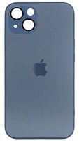 Силиконовый чехол для Apple iPhone 13 AG Glass матовое стекло синий