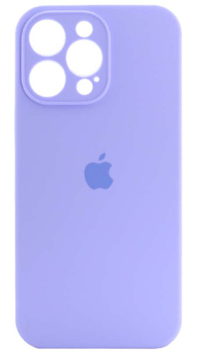 Силиконовый чехол Soft Touch для Apple iPhone 14 Pro Max с защитой камеры лого ярко-сиреневый