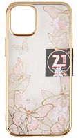 Задняя накладка Kingxbar для Apple iPhone 12 mini со стразами бабочки золото